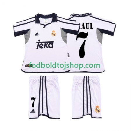Real Madrid RAUL 7 2001 Retro Børn Hjemme trøje 2002 S/S